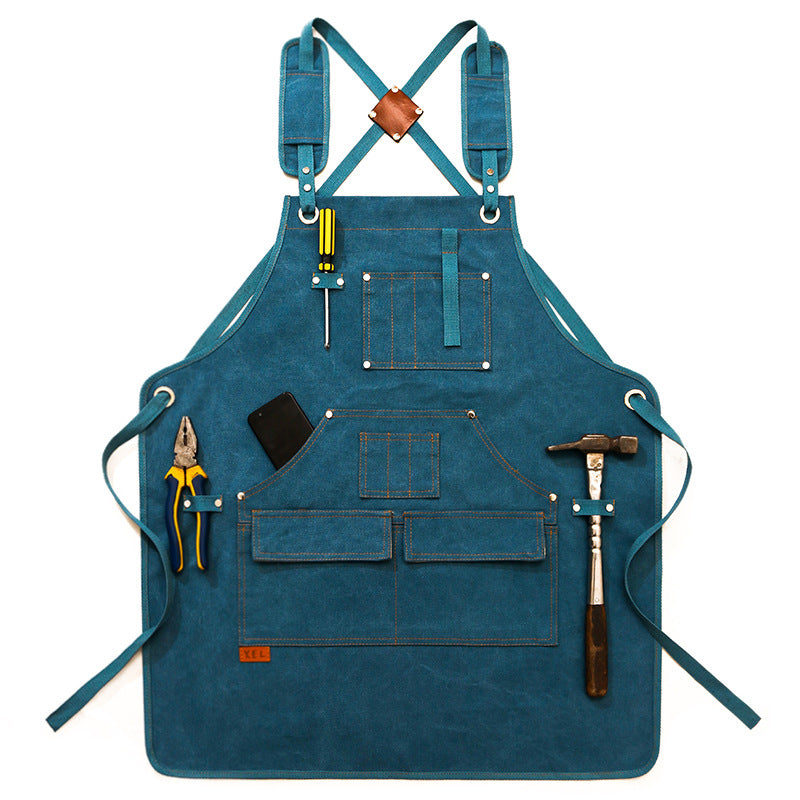 Tablier d'artisan bleu
