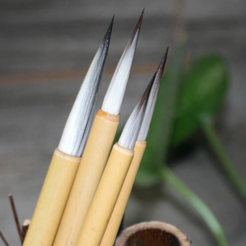 Ikane Studio Matériel d'art / Calligraphie / Pinceau Set de 4 pinceaux fins de calligraphie