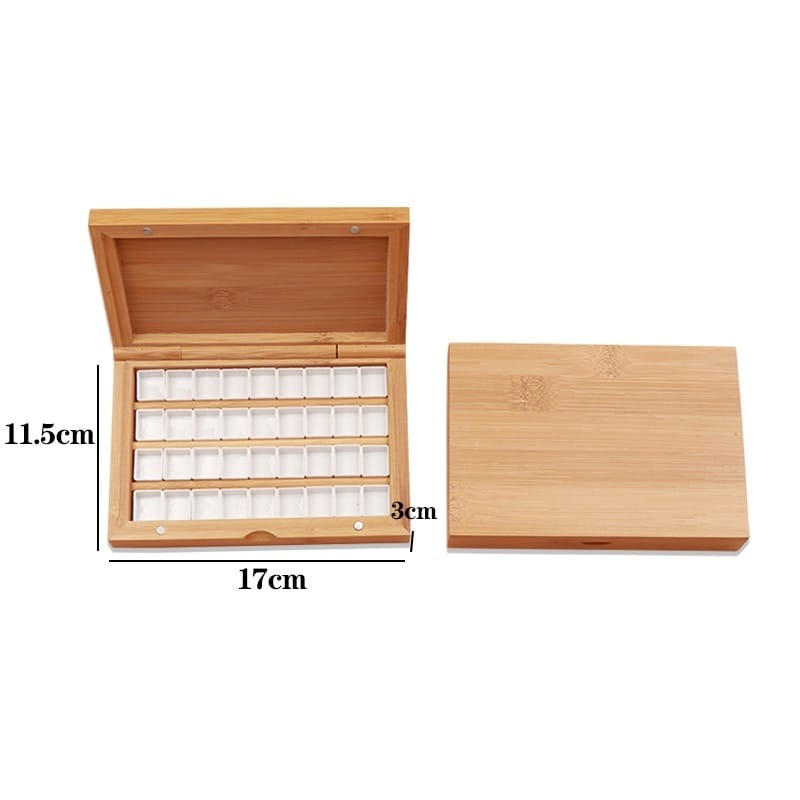 Ikane Studio Objet / Coffret / Cadeau 36 cases Boîtes d’aquarelle en bambou