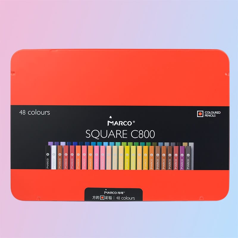 Ikane Studio Objet / Coffret / Cadeau Crayons de couleur gras – Coffret 48 teintes pour dessin et illustration