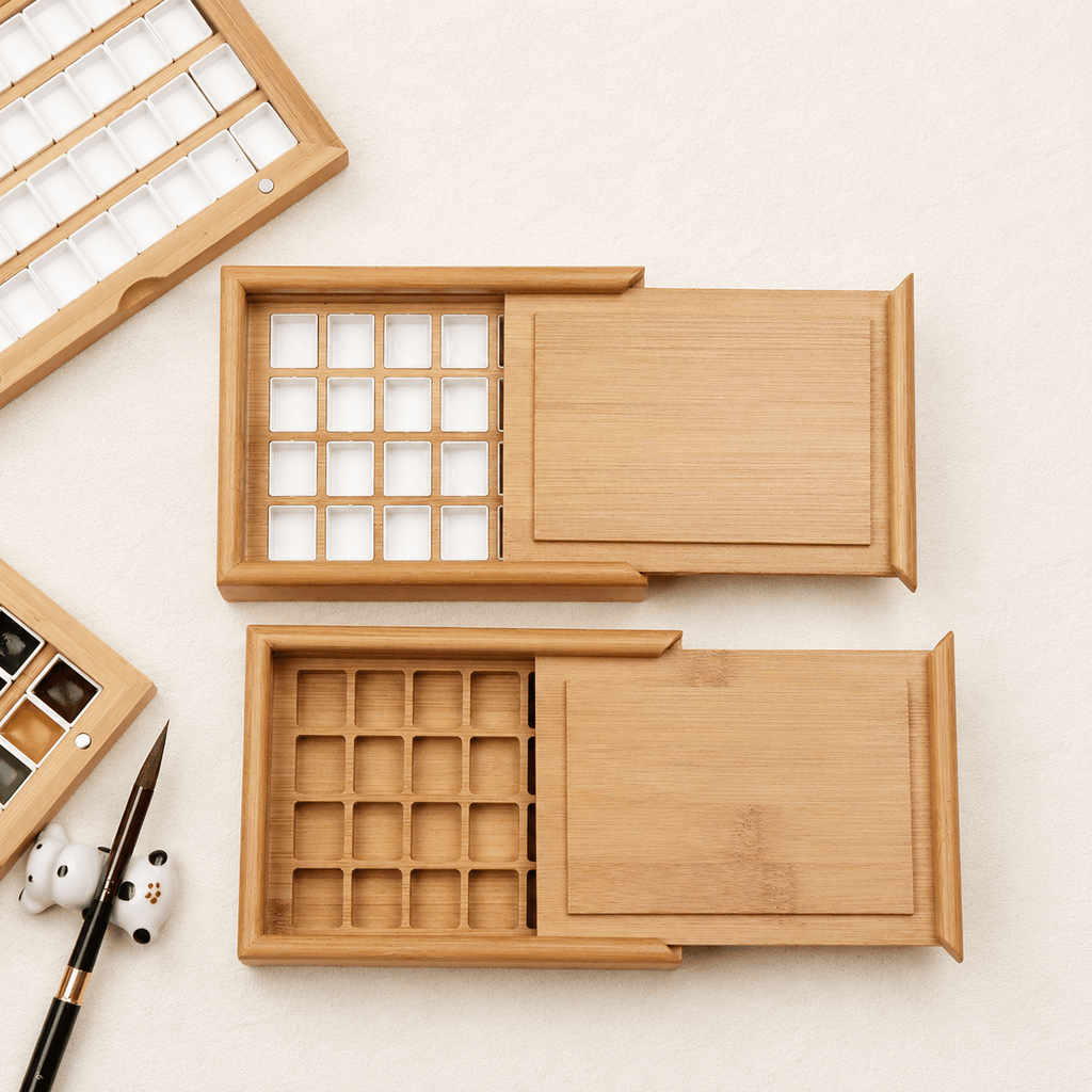 Ikane Studio Objet / Coffret / Cadeau Boîtes d’aquarelle en bambou
