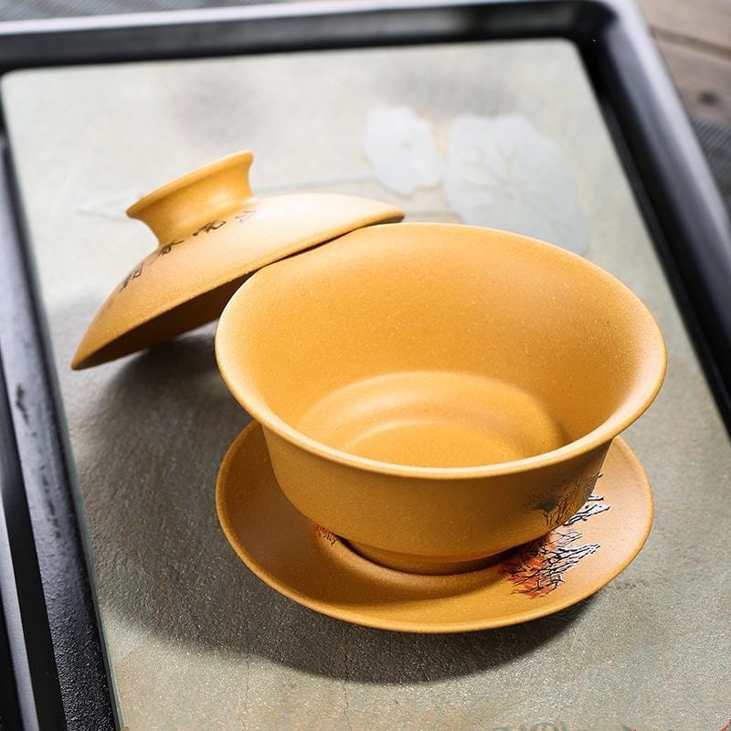 Ikane Studio Objets Bol couvert (Gaiwan) en argile violette
