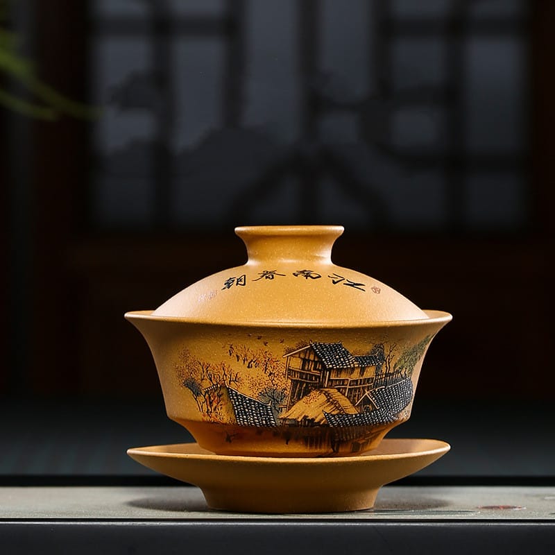 Ikane Studio Objets Bol couvert (Gaiwan) en argile violette