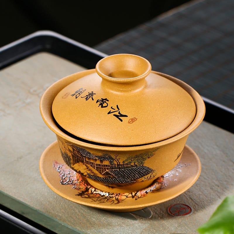 Ikane Studio Objets Bol couvert (Gaiwan) en argile violette