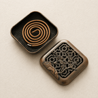 Ikane Studio Objets Mini brûleur d’encens carré — alliage gravé