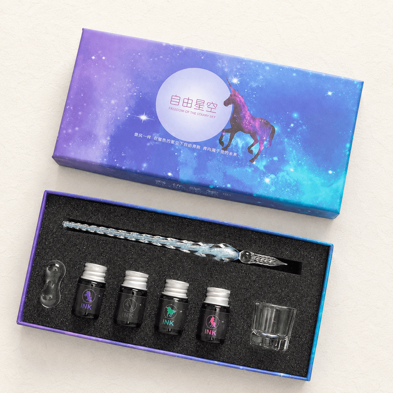 Ikane Studio Objet / Coffret / Cadeau Coffret plume de verre — écriture à l’encre