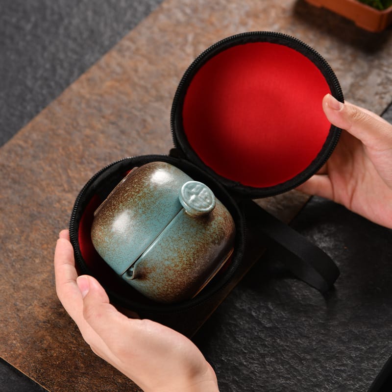 Ikane Studio Objets Ensemble de thé de voyage en céramique