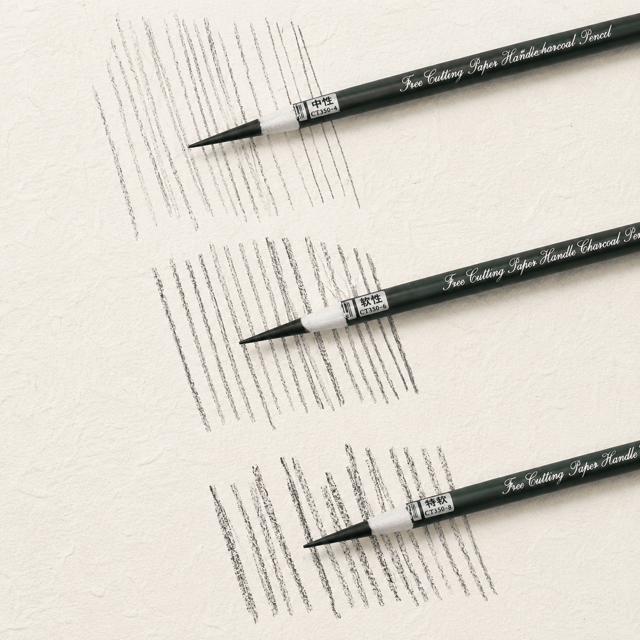 Ikane Studio Matériel d'art / Dessin / Crayon Medium carbon Crayons carbone noir — 3 grades disponibles