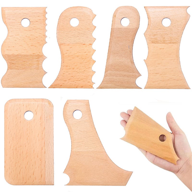 Ikane Studio Bloc de papier n°1 Kit de 7 estèques en bois pour sculpture