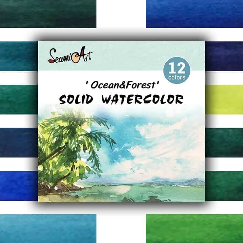 Ikane Studio Matériel d'art / Matière / Peinture Ocean Palette aquarelle expérimentale — 12 couleurs