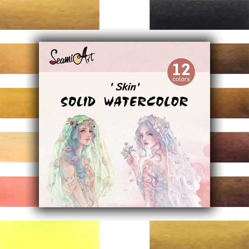 Ikane Studio Matériel d'art / Matière / Peinture Peau Palette aquarelle expérimentale — 12 couleurs