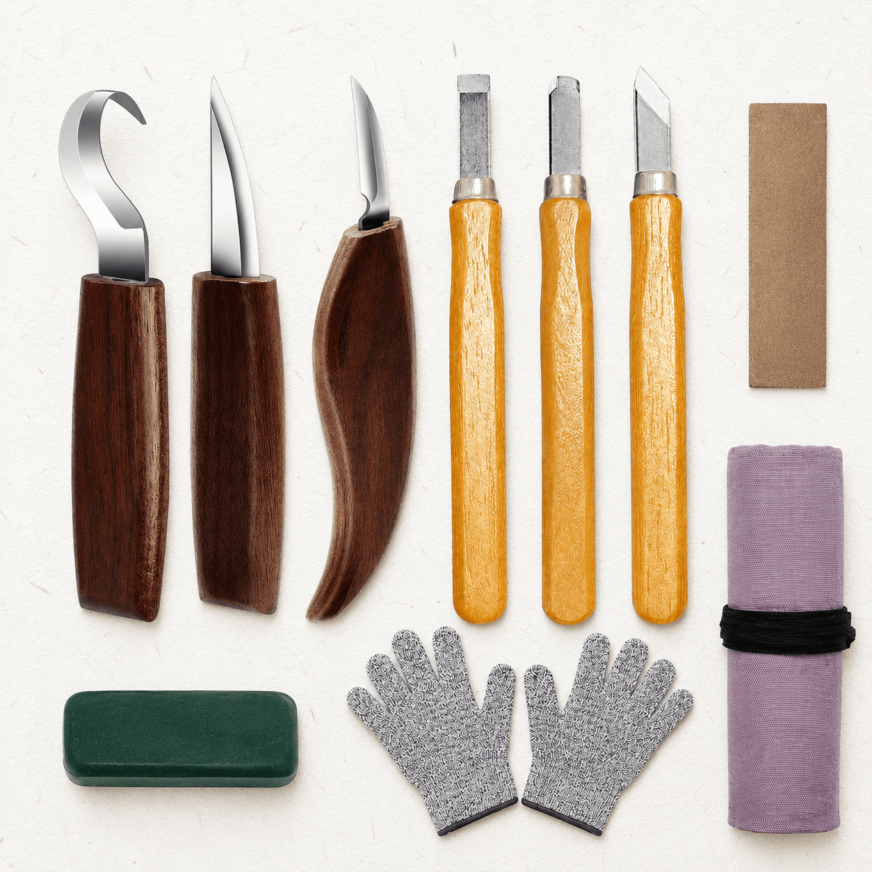 Ikane Studio Outils / Sculpture Pochette de sculpture sur bois — 10 outils essentiels