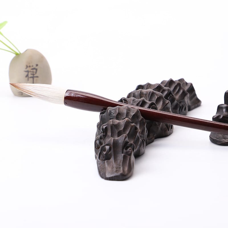 Ikane Studio Matériel d'art / Calligraphie / Pinceau Repose-pinceau en bois sculpté