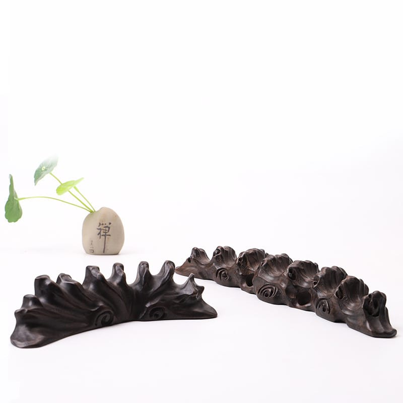 Ikane Studio Matériel d'art / Calligraphie / Pinceau Repose-pinceau en bois sculpté