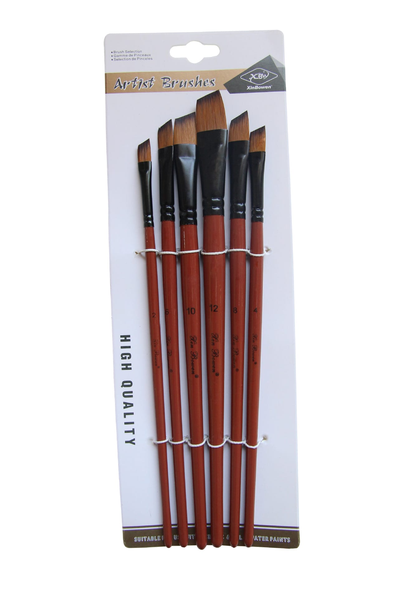 Ikane Studio Outils C Set de 6 pinceaux en nylon – 3 formes