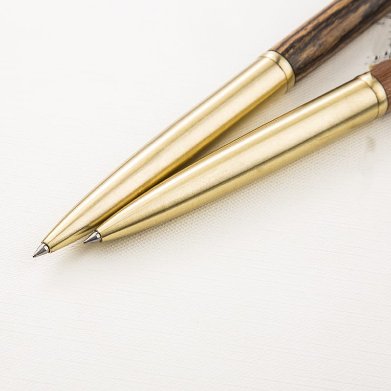 Ikane Studio Objets Stylo bille en laiton et bois