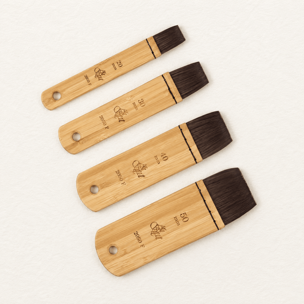 Ikane Studio Matériel d'art / Matière / Peinture Set de pinceaux plats en bambou — lavis, aplats et fonds aquarellés