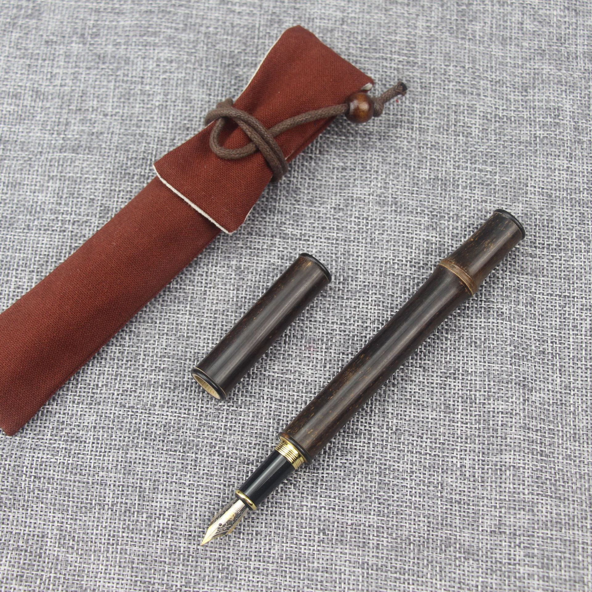 Ikane Studio Outils Texturé Stylo plume en bambou – plume titane pour écriture fluide